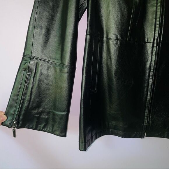 Jerry Lewis L Black Leather Jacket Zipper Collar - Picture 3 of 7